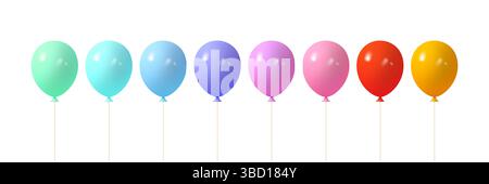 Vektor 3D Hochglanz bunte Ballons. Stock Vektor