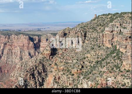 Desert View Watchtower am Südrand des Grand Canyon, Arizona, USA Stockfoto