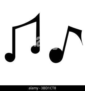 Musiknoten, Melodien, Einfache Symbole Stock Vektor