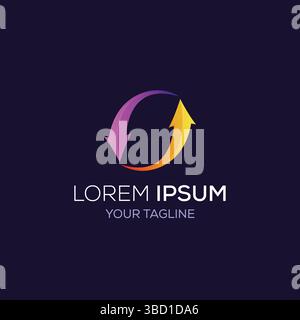 Logo-Unternehmen recyceln zukünftige Forschung in der App-Technologie Stock Vektor