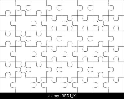 Einfache Puzzleteile Vorlage isolierte Vektor-Illustration Stock Vektor