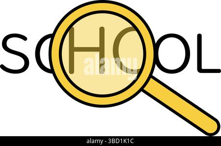 Einfaches Symbol für Linienzeichnung der Schulsuche, Vektorillustration Stock Vektor