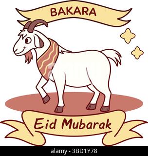 EID ul Adha 2025 Vektor-Grafiken - Islamisches Festival Bakra Eid Mubarak Vektor Design Elemente und Ziege / Schaf Vektor Illustration Stock Vektor