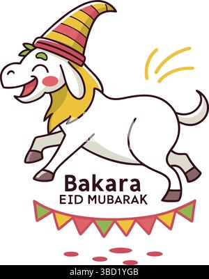 EID ul Adha 2025 Vektor-Grafiken - Islamisches Festival Bakra Eid Mubarak Vektor Design Elemente und Ziege / Schaf Vektor Illustration Stock Vektor