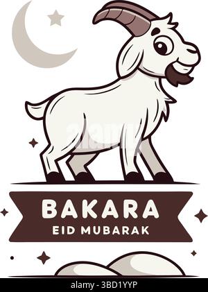 EID ul Adha 2025 Vektor-Grafiken - Islamisches Festival Bakra Eid Mubarak Vektor Design Elemente und Ziege / Schaf Vektor Illustration Stock Vektor