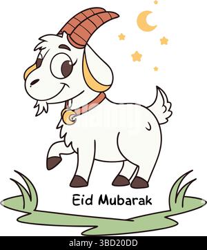 EID ul Adha 2025 Vektor-Grafiken - Islamisches Festival Bakra Eid Mubarak Vektor Design Elemente und Ziege / Schaf Vektor Illustration Stock Vektor