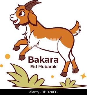 EID ul Adha 2025 Vektor-Grafiken - Islamisches Festival Bakra Eid Mubarak Vektor Design Elemente und Ziege / Schaf Vektor Illustration Stock Vektor
