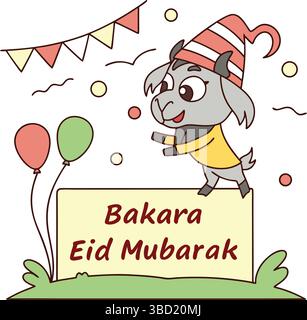 EID ul Adha 2025 Vektor-Grafiken - Islamisches Festival Bakra Eid Mubarak Vektor Design Elemente und Ziege / Schaf Vektor Illustration Stock Vektor