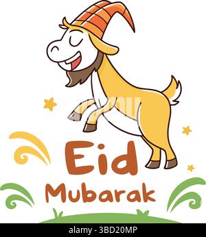 EID ul Adha 2025 Vektor-Grafiken - Islamisches Festival Bakra Eid Mubarak Vektor Design Elemente und Ziege / Schaf Vektor Illustration Stock Vektor