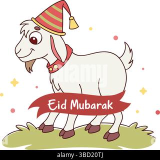 EID ul Adha 2025 Vektor-Grafiken - Islamisches Festival Bakra Eid Mubarak Vektor Design Elemente und Ziege / Schaf Vektor Illustration Stock Vektor