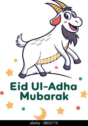 EID ul Adha 2025 Vektor-Grafiken - Islamisches Festival Bakra Eid Mubarak Vektor Design Elemente und Ziege / Schaf Vektor Illustration Stock Vektor