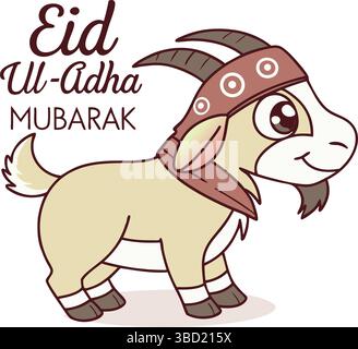 EID ul Adha 2025 Vektor-Grafiken - Islamisches Festival Bakra Eid Mubarak Vektor Design Elemente und Ziege / Schaf Vektor Illustration Stock Vektor