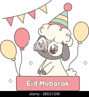 EID ul Adha 2025 Vektor-Grafiken - Islamisches Festival Bakra Eid Mubarak Vektor Design Elemente und Ziege / Schaf Vektor Illustration Stock Vektor