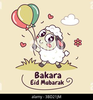 EID ul Adha 2025 Vektor-Grafiken - Islamisches Festival Bakra Eid Mubarak Vektor Design Elemente und Ziege / Schaf Vektor Illustration Stock Vektor