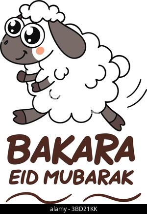 EID ul Adha 2025 Vektor-Grafiken - Islamisches Festival Bakra Eid Mubarak Vektor Design Elemente und Ziege / Schaf Vektor Illustration Stock Vektor