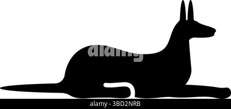 Schakal Silhouette ägyptische Mythologie Anubis Ägypten Gott Icon schwarz Farbe Vektor Illustration Bild flach Stil einfach Stock Vektor