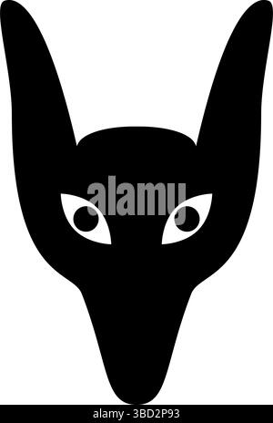 Kopf Schakal Symbol schwarz Farbe Vektor Illustration Bild flach Stil einfach Stock Vektor