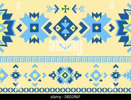 Lebhaftes Sommer-Tribal-Muster für Tapeten, Batik, Teppich und indianische Stoffe, Vektor und Illustration Stock Vektor