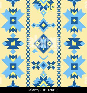 Geometrisches Design im amerikanischen Stil mit Sommertönen für Textilien und Tapeten, Vektor und Illustration Stock Vektor