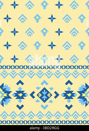 Sommerfarbenes geometrisches Tribal-Design für indianische Stoffe, Batik und Tapeten, Vektor und Illustration Stock Vektor