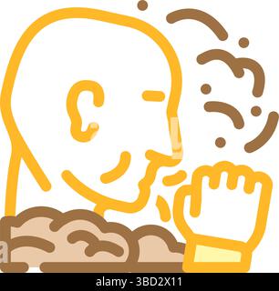 Person Husten verschmutzte Luft Verschmutzung Farbe Symbol Vektor Illustration Stock Vektor