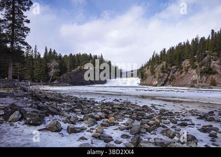 Bow Falls Banff, Alberta Stockfoto