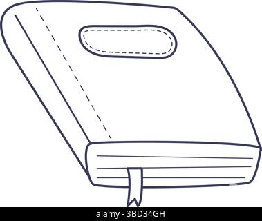 Buchkontur-Symbol auf weißem Hintergrund. Stock Vektor