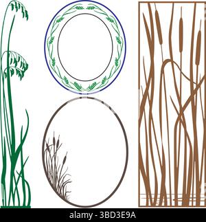 Die Frames Design Collection setzt elegante Ränder und dekorative Konturen für kreative Zwecke Stock Vektor