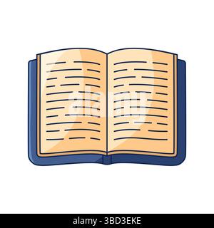 Farbiges Symbol zum Öffnen des Buchs. Vektorillustration im Skizzenstil isoliert auf weißem Hintergrund. Stock Vektor