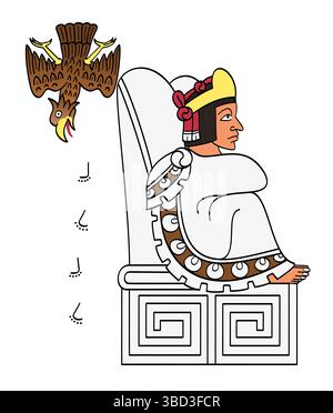 Cuauhtemoc, letzter Aztekenker, und letzter Tlatoani, Herrscher von Tenochtitlan. Sein Name bedeutet "Absteigender Adler", jemand, der absteigt wie ein Adler. Stockfoto