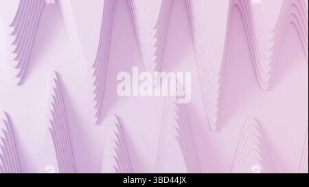 Abstrakte 3D-Linien Hintergrund rosa und weißes Wellenmuster. 3D Stockfoto