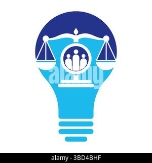 Justice People Logo Design Vektor. Design mit Symbolen für Anwaltskanzleien und Personen. Stock Vektor