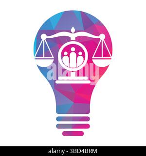 Justice People Logo Design Vektor. Design mit Symbolen für Anwaltskanzleien und Personen. Stock Vektor