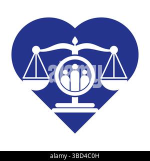 Justice People Logo Design Vektor. Design mit Symbolen für Anwaltskanzleien und Personen. Stock Vektor