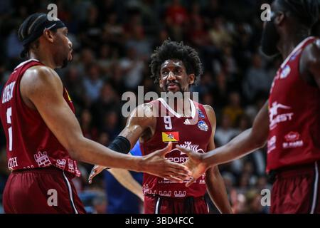 Reggio Emilia, Italien. Mai 2025. Langston Galloway (Trapani Shark) während der Playoff - UNAHOTELS Reggio Emilia vs Trapani Shark, italienische Basketball Serie A Spiel in Reggio Emilia, Italien, 22. Mai 2025 Credit: Independent Photo Agency/Alamy Live News Stockfoto