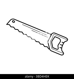 Handgezeichnete Säge. Sketch-Stil. Isolierte Vektordarstellung. Stock Vektor