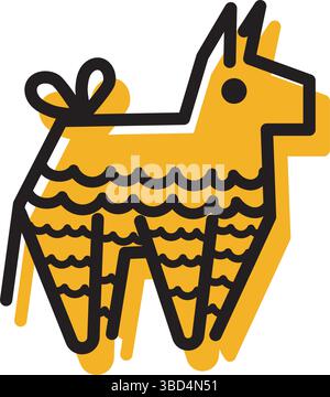 Pinata-Esel-Symbol. Vektor Stock Vektor