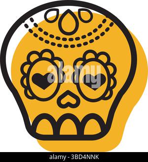 Sugar Skull-Symbol. Vektor Stock Vektor