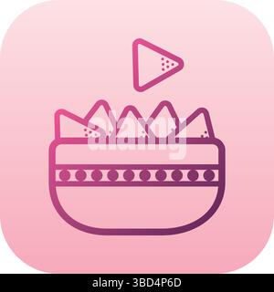 Nachos-Schüssel-Symbol. Vektor Stock Vektor