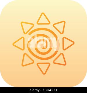 Aztekische Spiralsonne. Vektor Stock Vektor