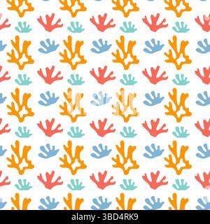 Nahtloses Muster mit Korallen. Meereslebewesen. Stock Vektor