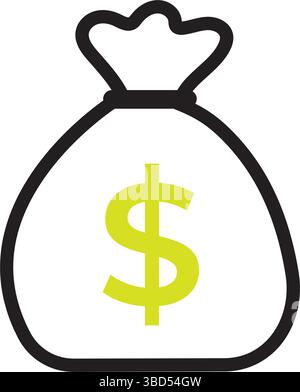 Geldbeutel-Symbol isoliert. Vektor Stock Vektor