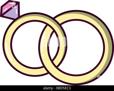 Set mit Diamant-Trauringen. Vektor Stock Vektor