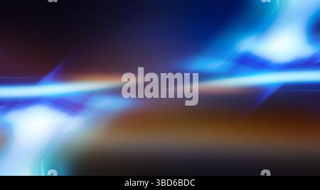 Abstrakte Lichtspuren mit futuristischem Verlaufseffekt .A Prisma Regenbogenlicht auf dunklem Hintergrund Overlay. Farbenfrohe Lichtfunken mit leichter Textur. Orange Stockfoto