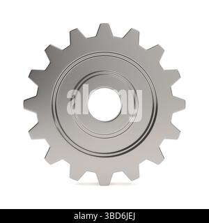 Zahnrad auf weißem Hintergrund. Isolierte 3D-Abbildung Stockfoto