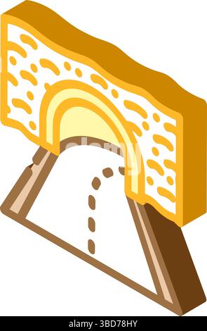 Tunnel Autobahn Straße isometrische Symbol Vektor-Illustration Stock Vektor