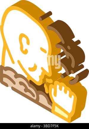 Person Husten verunreinigte Luft Verschmutzung isometrische Symbol Vektor Illustration Stock Vektor