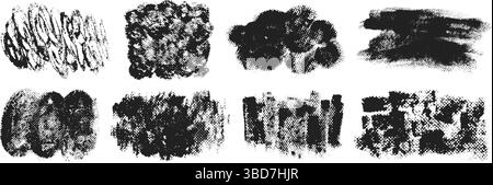 Farbe Distress Pinselstriche schmutzige Grunge Vektor Illustration Set. Stock Vektor