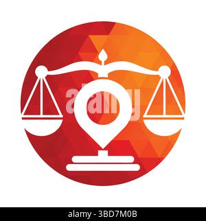 Justice Point-Logo-Vektorvorlage. Design-Konzept für Creative Law Firm Logos. Stock Vektor