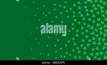 Grüner Hintergrund zum Happy Saint Patrick's Day. Grünes Kleeblätter-Muster. Vektorabbildung. Stock Vektor